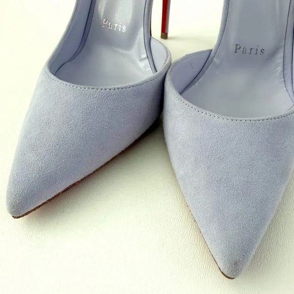 CHRISTIAN LOUBOUTIN | Iriza 100 Lilac Skylight Suede d’Orsay Pumps EU 39.5 - Picture 7 of 15